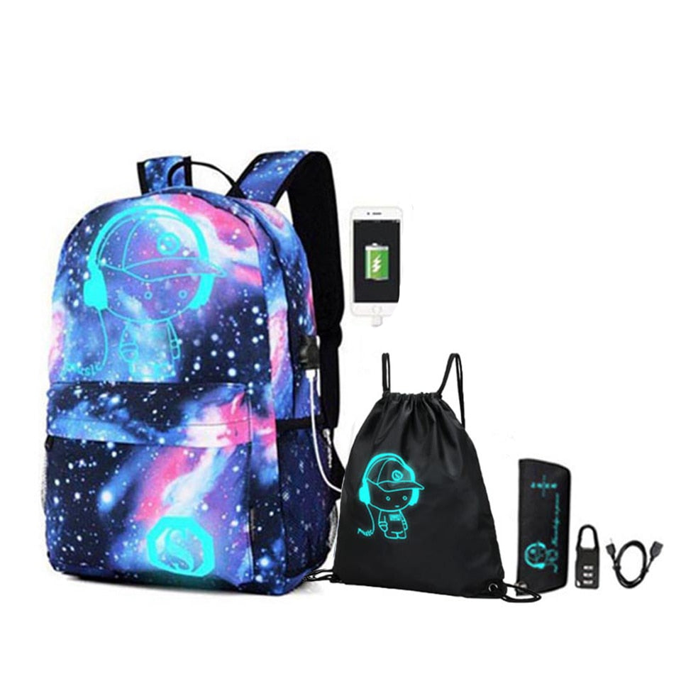 New School Backpack for Boy Girls Anime Cartoon