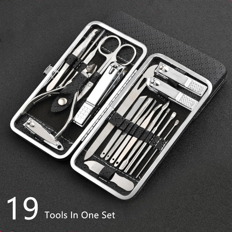 Qmake 19 in 1 Stainless Steel Manicure set Professional