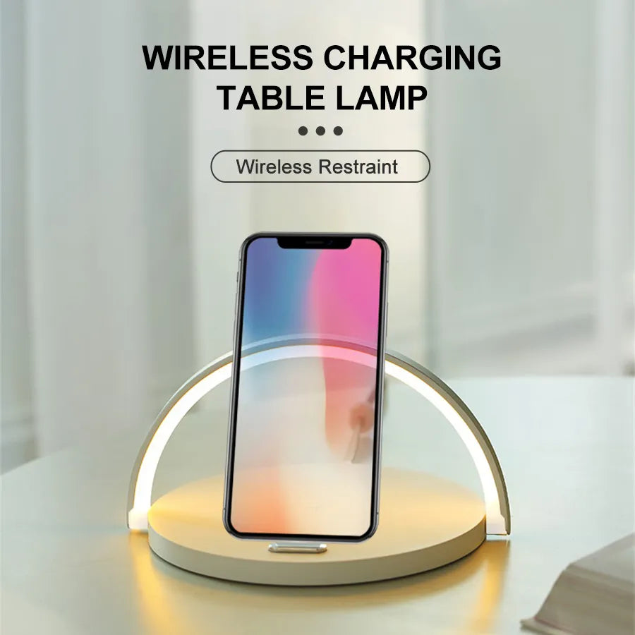 10W Qi Fast Wireless Charger Table Lamp For iPhone