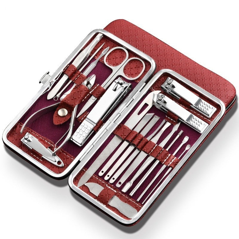 Qmake 19 in 1 Stainless Steel Manicure set Professional