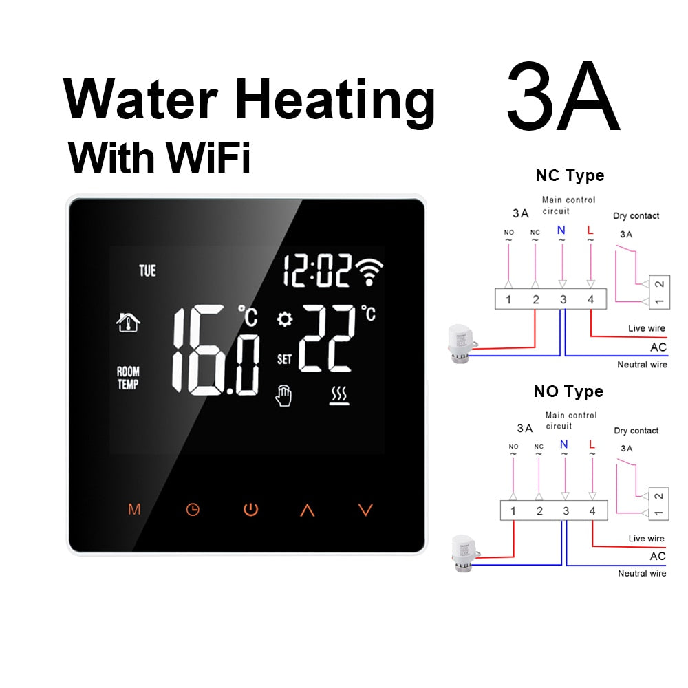 WiFi Smart Thermostat, Electric Floor Heating Water/Gas Boiler Temperature Remote Controller for Google Home