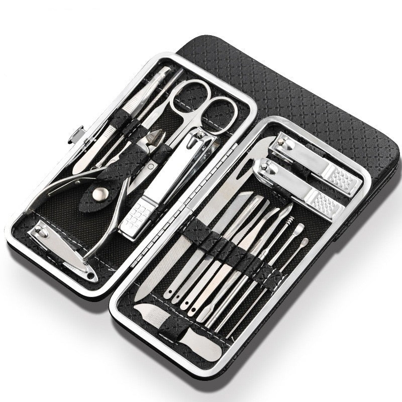 Qmake 19 in 1 Stainless Steel Manicure set Professional