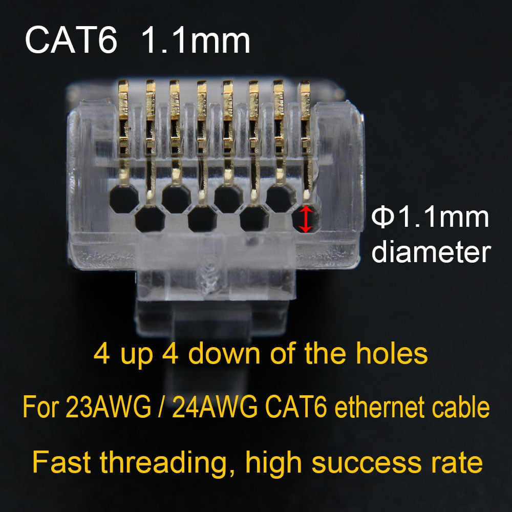 xintylink rj45 connector cat6 cat5e 50U/6U ethernet cable plug utp 8P8C rj 45 cat 6 network lan jack cat5 internet high quality