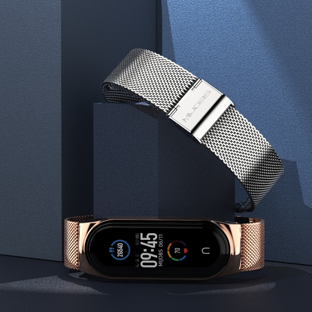 Strap for Mi Band 5 6 7 8 Metal Milanese Bracelet On Mi Band 4 Wristband Stainless Steel Mi Band 3 Strap For Xiaomi Miband 5 4 8