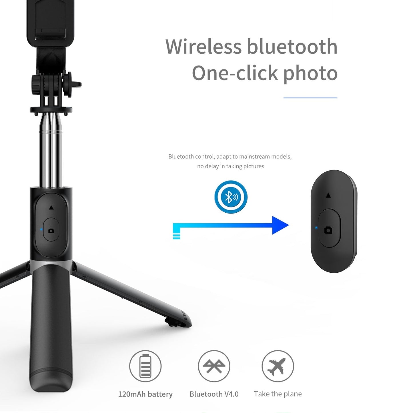 FANGTUOSI 2021 New Wireless selfie stick tripod Bluetooth Foldable Monopod With Led light remote shutter