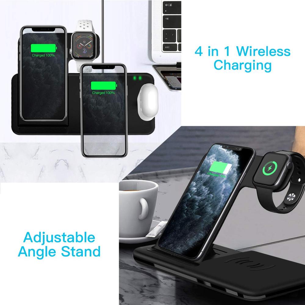 15W Fast Wireless Charger Stand For iPhone\Apple Watch 4 \Airpods Pro