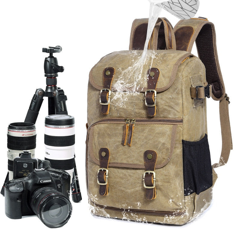 High Capacity Batik Canvas Fabric Photography Bag Outdoor Waterproof Camera