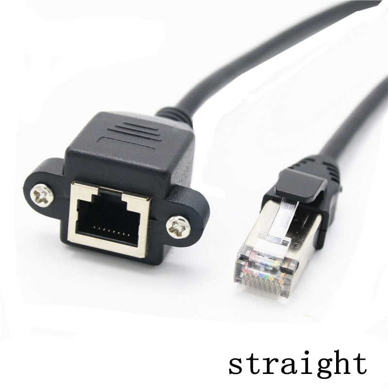 8Pin RJ45 Cable Male to Female Screw Panel Mount Ethernet LAN Network