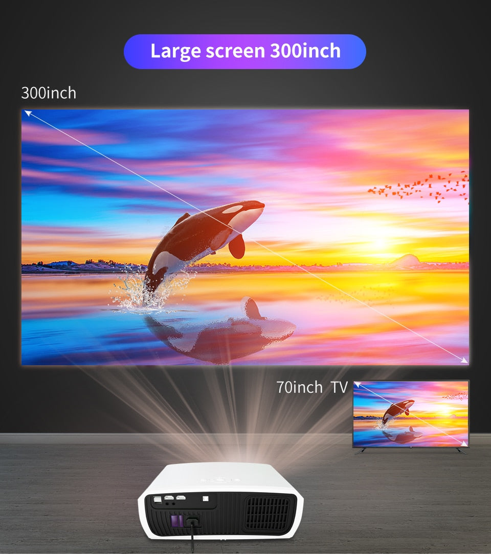 WZATCO C3 4D Keystone LED Projector 4K Android 10.0 WIFI 1920*1080P Proyector Home Theater 3D Media Video player Game Beamer