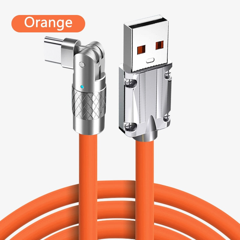 Type-c USB C 180 Degree Rotating Liquid Silicone Rubber Mobile Phone Fast Charger Usb Cable