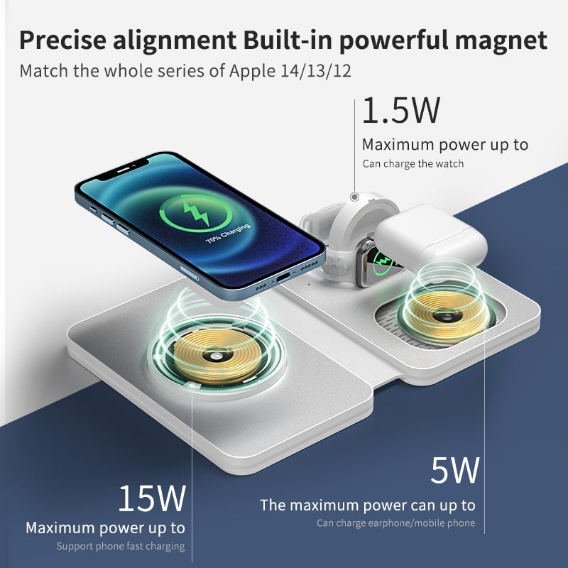 Foldable Magnetic Wireless Charger Stand For iPhone