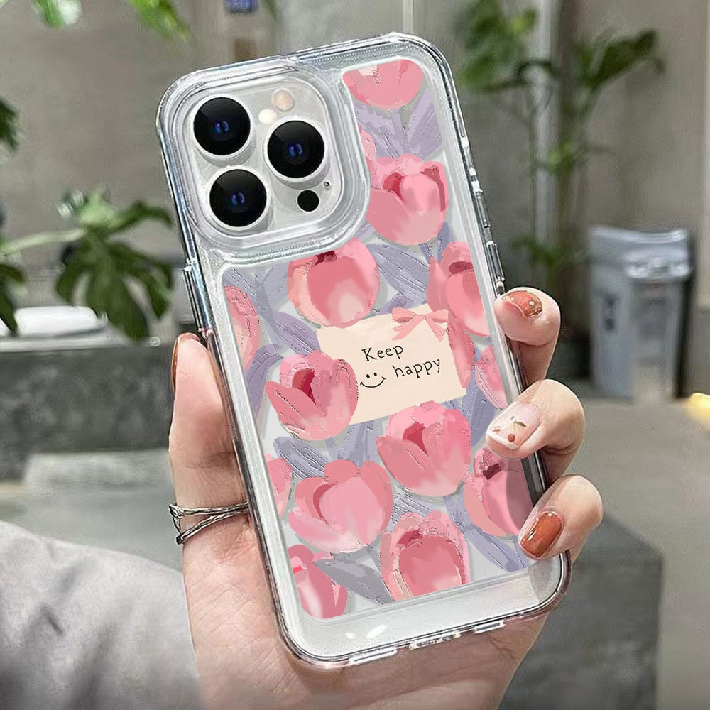 For iPhone 13+14 Cases Flower