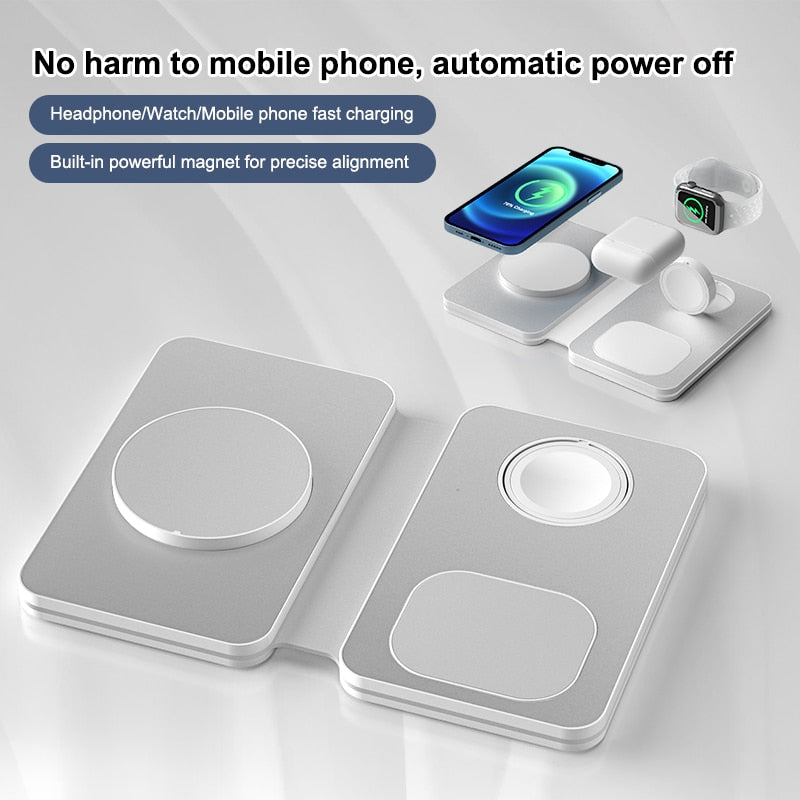 Foldable Magnetic Wireless Charger Stand For iPhone