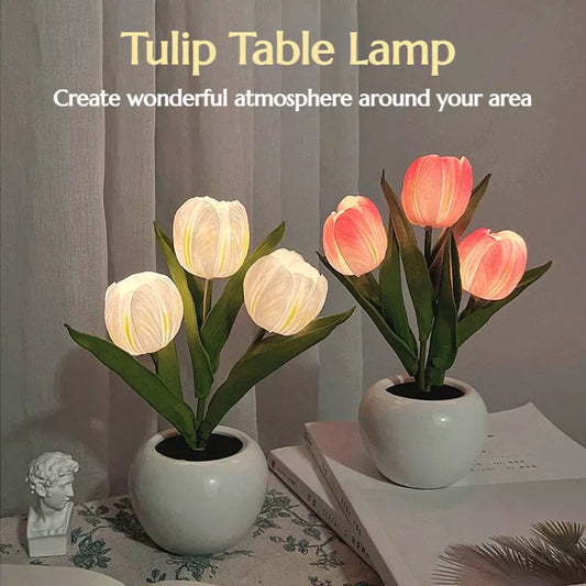 LED Tulip Night Light Simulation Flower Table