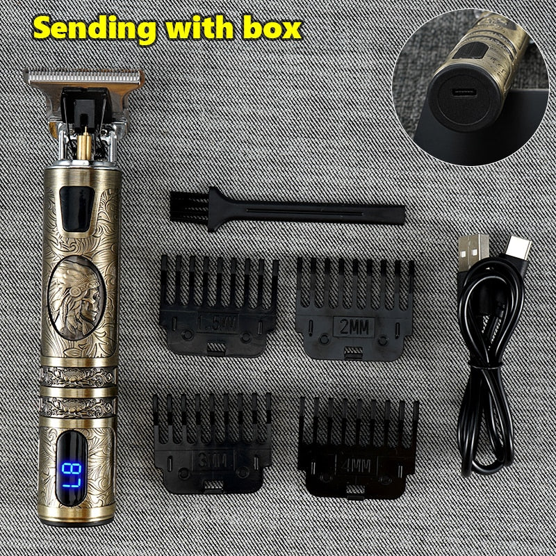 Vintage T9 Electric Hair Clipper Hair Cutting Machine Professional Men's Electric Shaver Rechargeable Barber trimmer for men USB