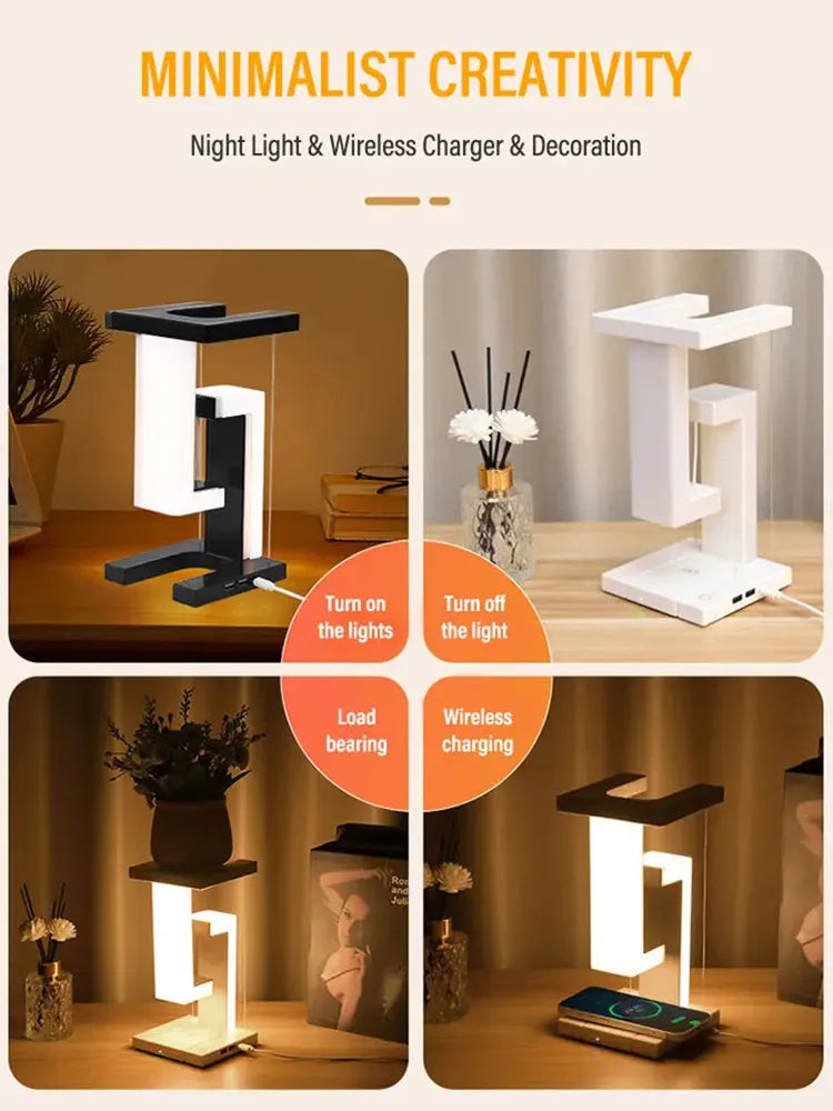 LED Night Lamp Creativity Physics Balance Suspension Table Desk