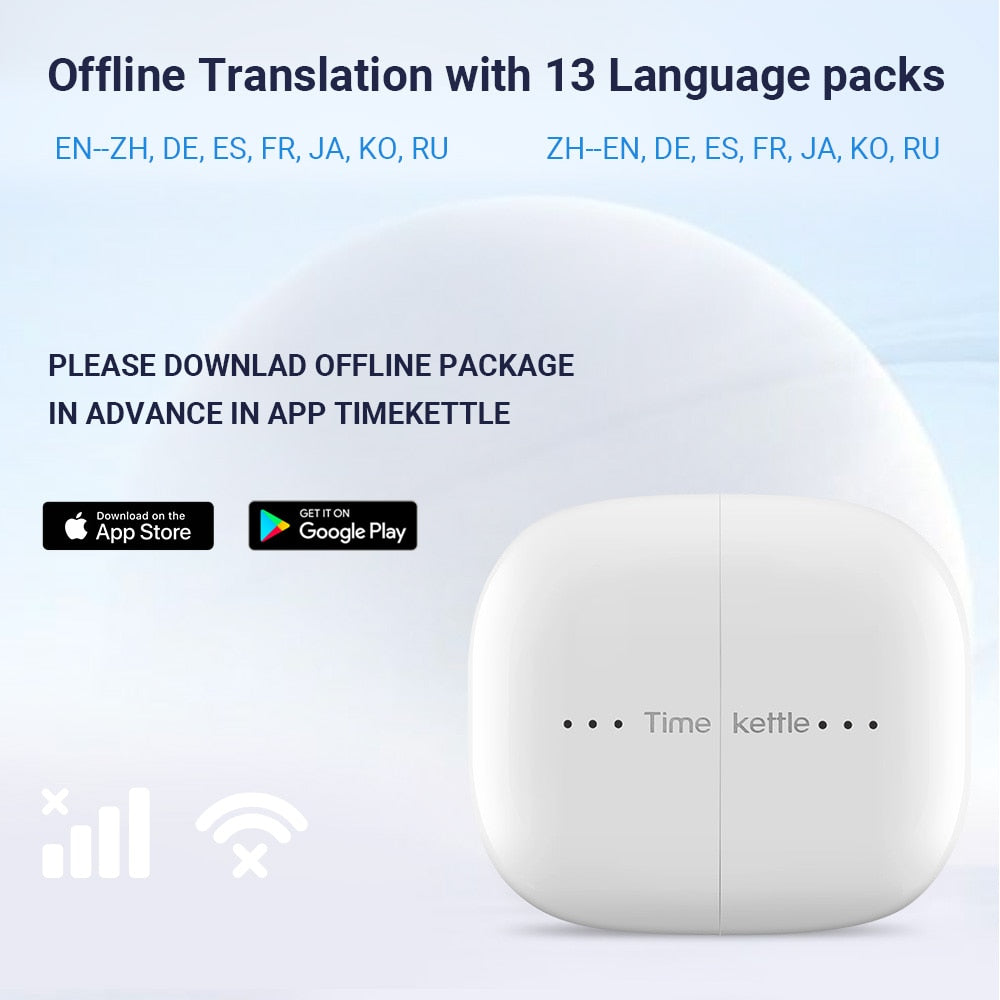 TimeKettle M3 Language Simultaneous Translator Headset