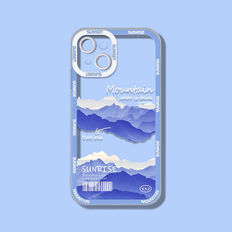 Sunset Moon Snow Mountain Phone Case For iPhone