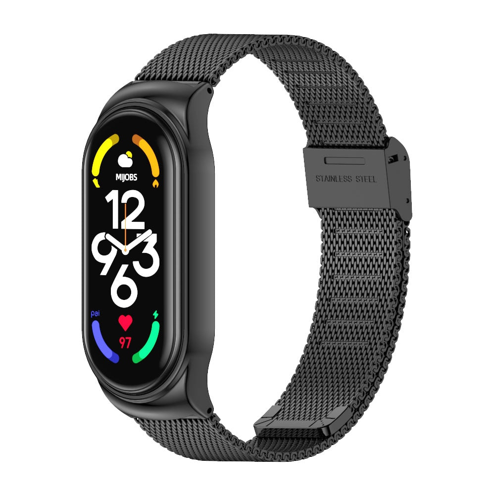 Strap for Mi Band 5 6 7 8 Metal Milanese Bracelet On Mi Band 4 Wristband Stainless Steel Mi Band 3 Strap For Xiaomi Miband 5 4 8