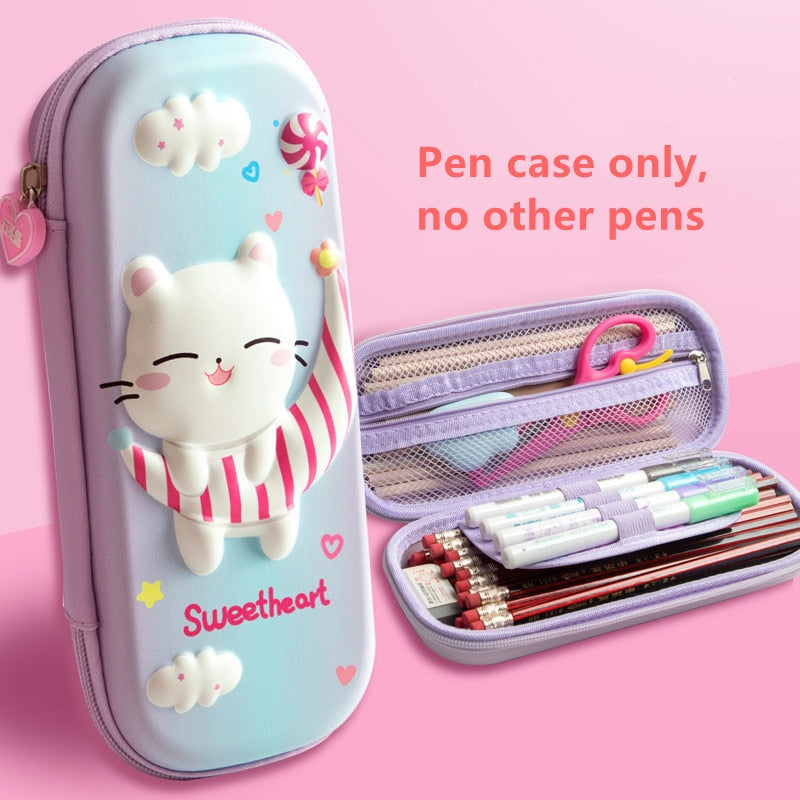 3D Unicorn EVA cute pencil box School student