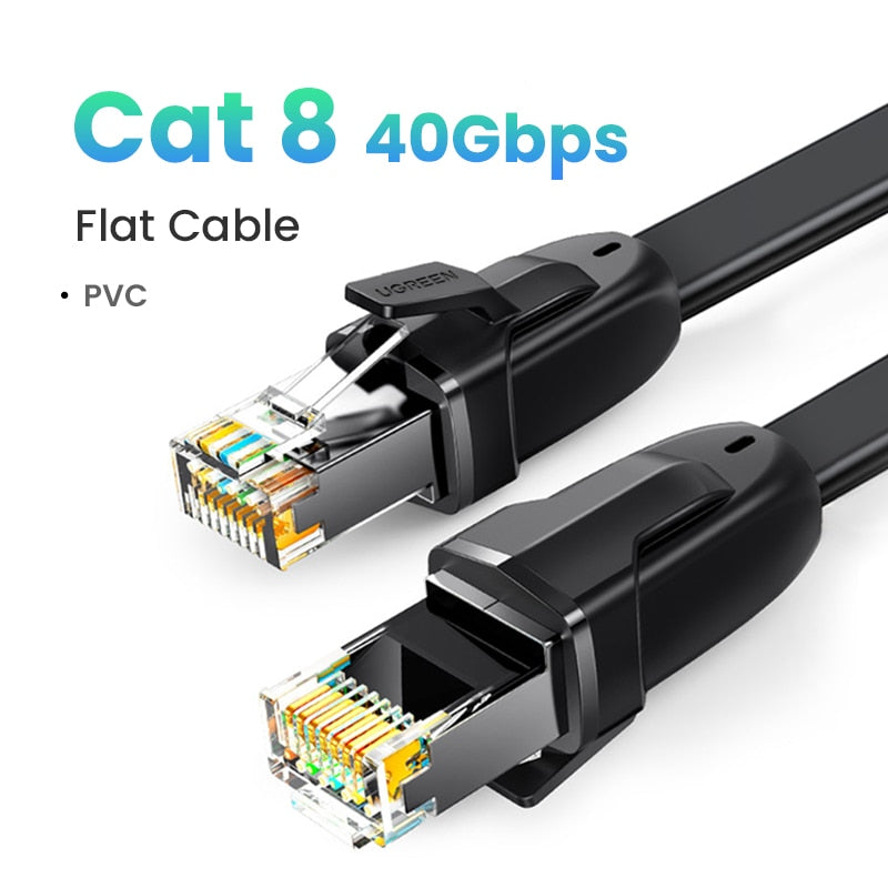 UGREEN CAT8 Ethernet Cable 40Gbps 2000MHz CAT 8 Networking Cotton Braided Internet Lan Cord for Laptops PS 4 Router RJ45 Cable