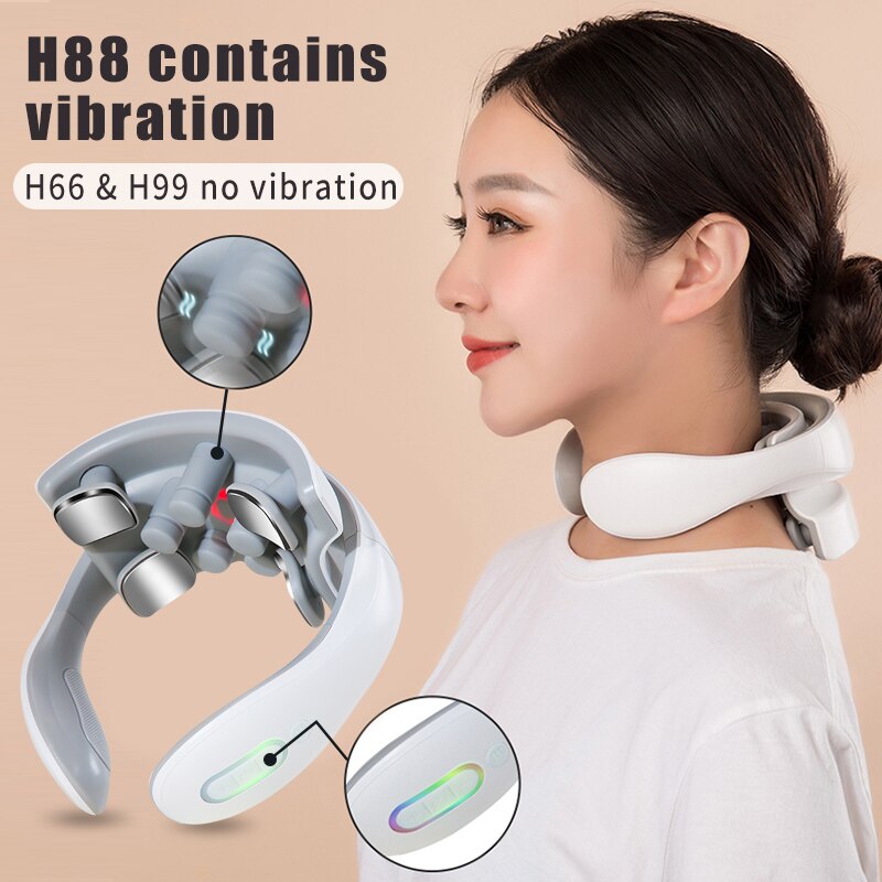 Neck Massage Intelligent Charging Heating Hot Pressing Magnetic Pulse Fashion Multi User Usage Portable Pulse Neck Massager