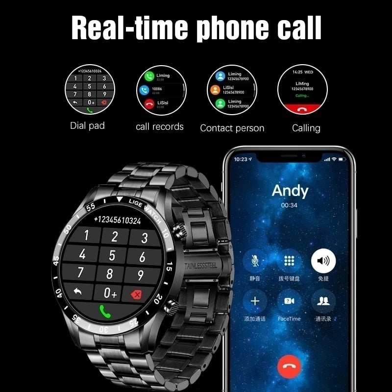 Smart Watch Men Full Circle Touch Screen