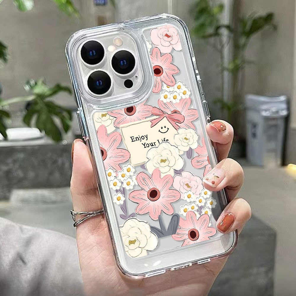 For iPhone 13+14 Cases Flower