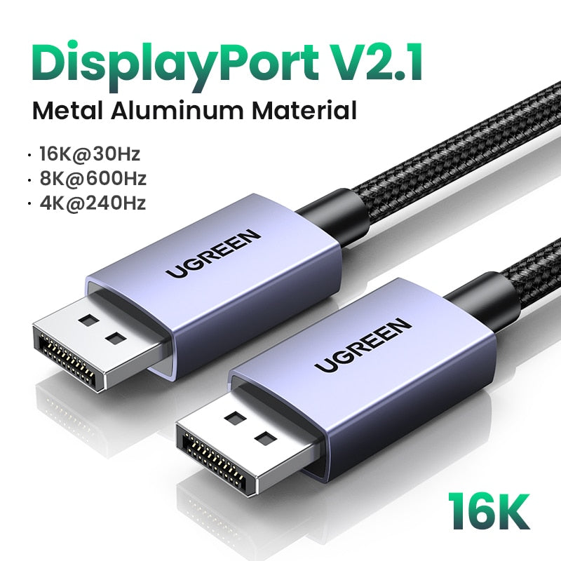 UGREEN Displayport Cable 8K DP1.4 4K144Hz Video Audio Cable for Xiaomi TV Box PC Laptop Monitor Video Game DP Cable Display Port