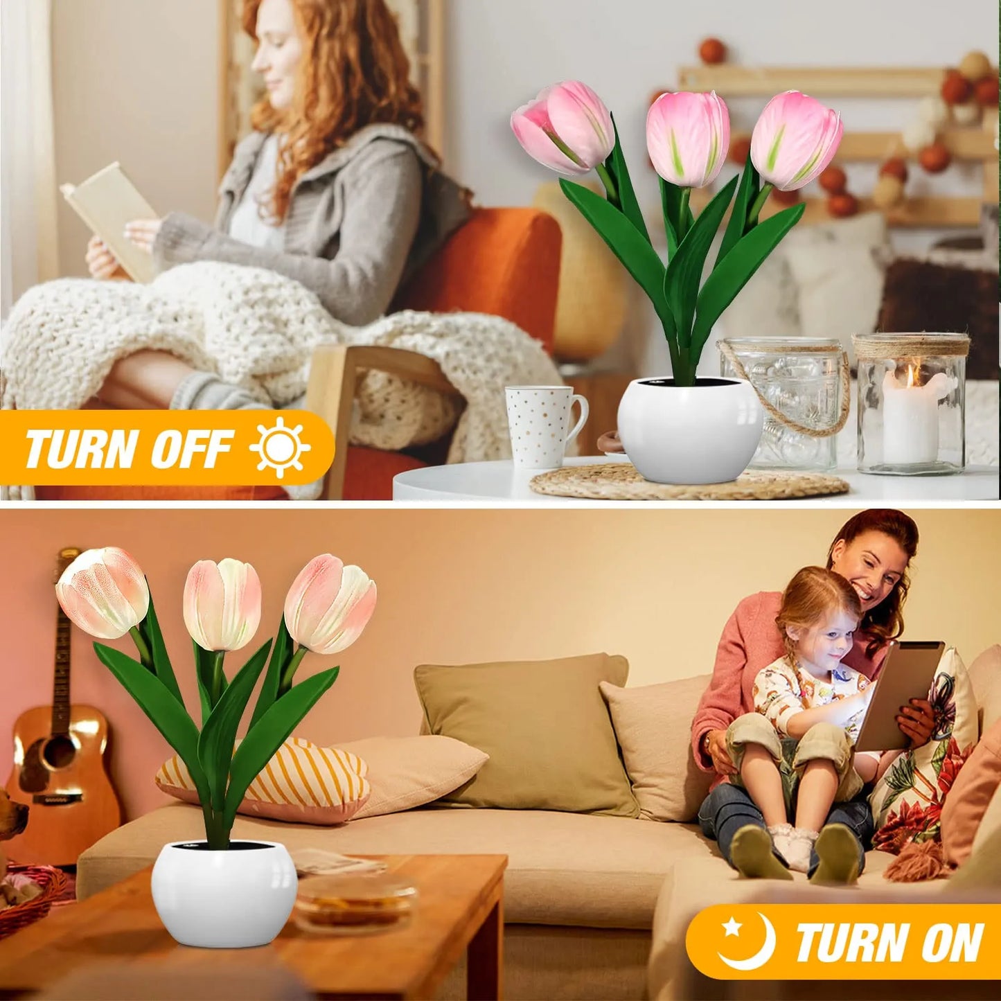 LED Tulip Night Light Simulation Flower Table