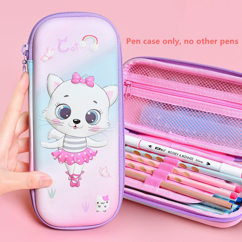 3D Unicorn EVA cute pencil box School student