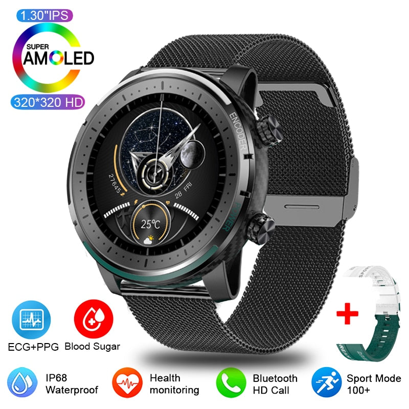 Non-invasive BLood Glucose Smart Watch ECG+PPG Thermometer Health Watch