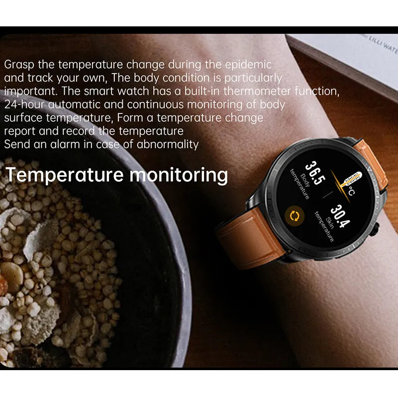 Smart Watch Men Women Blood Glucose Monitor Health  ECG+PPG Blood Pressure Thermometer IP68 Waterproof Sport Smartwatch