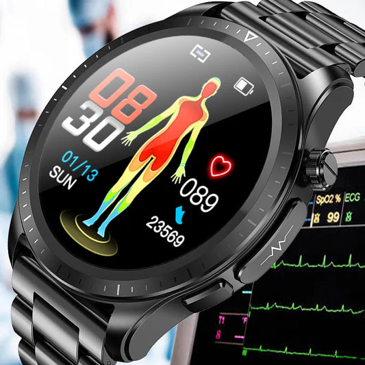 Smart Watch Men Women Blood Glucose Monitor Health  ECG+PPG Blood Pressure Thermometer IP68 Waterproof Sport Smartwatch