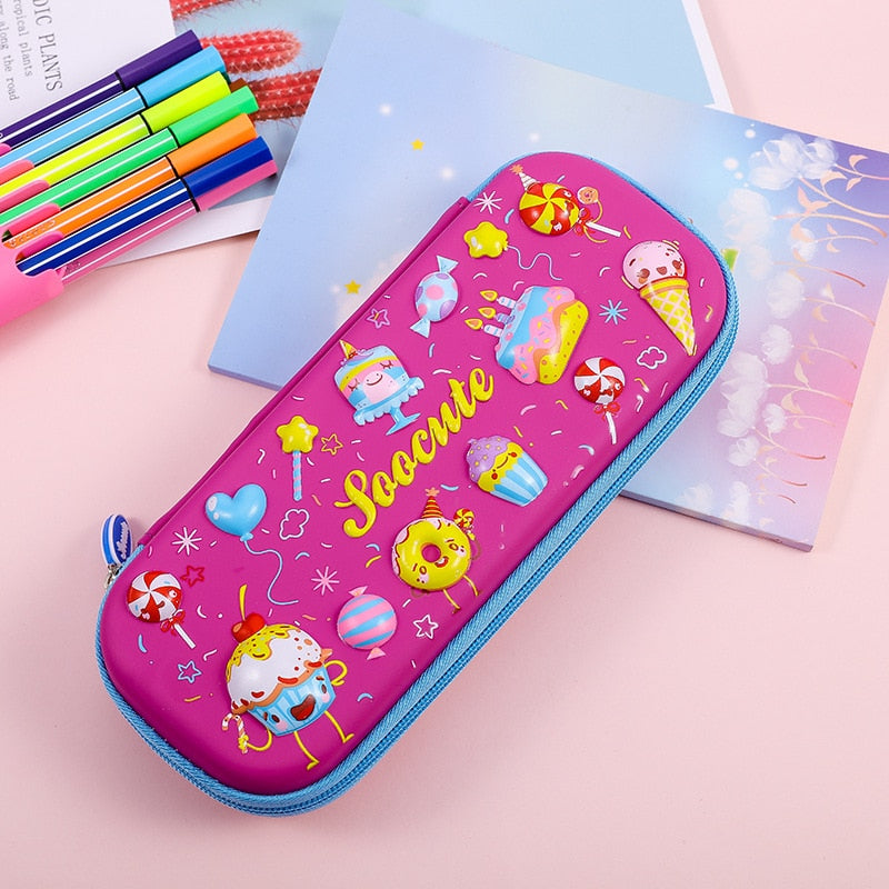 3D Unicorn EVA cute pencil box School student