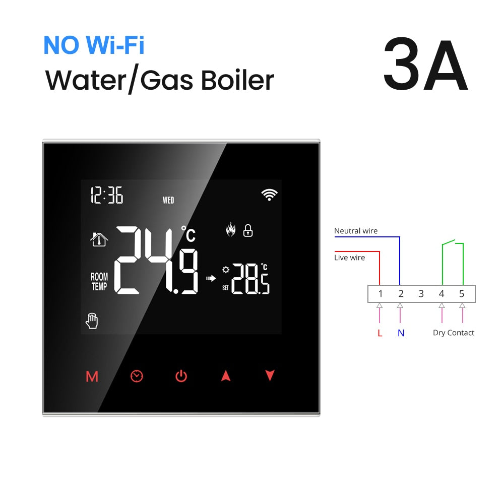 WiFi Smart Thermostat, Electric Floor Heating Water/Gas Boiler Temperature Remote Controller for Google Home