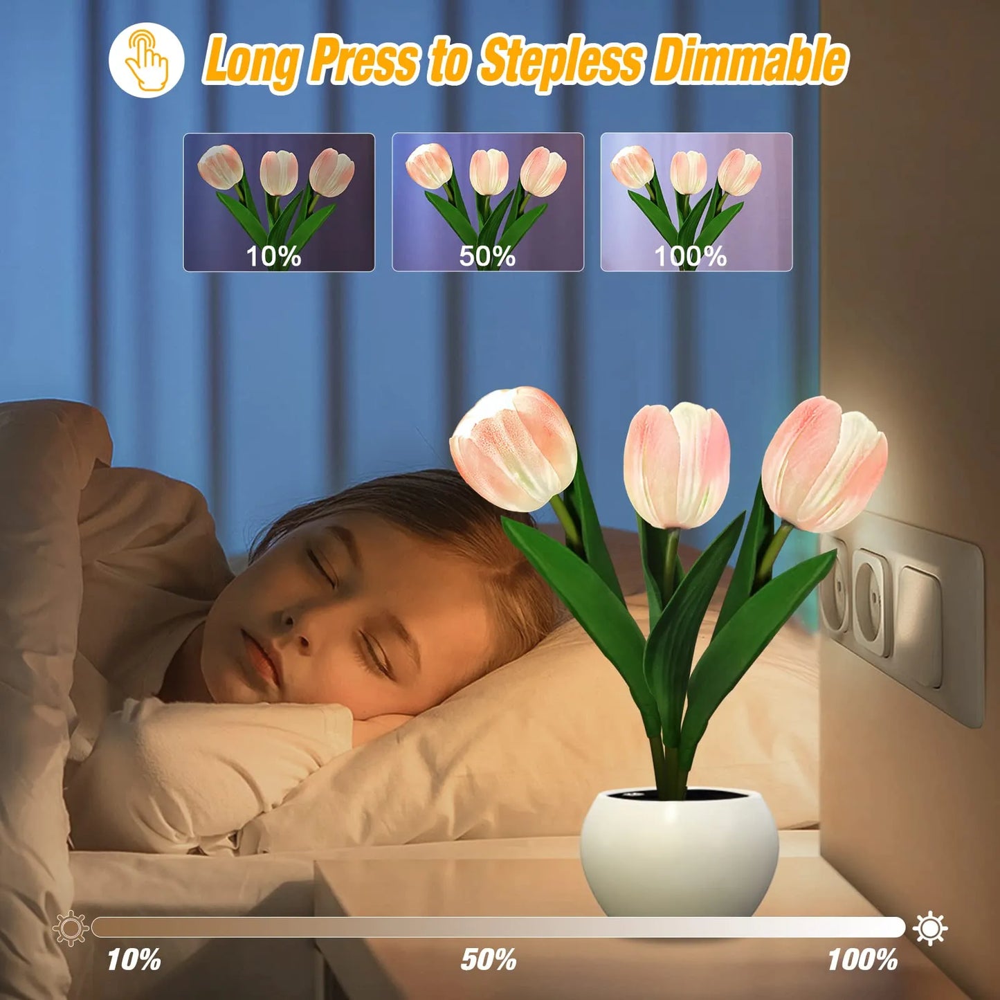 LED Tulip Night Light Simulation Flower Table