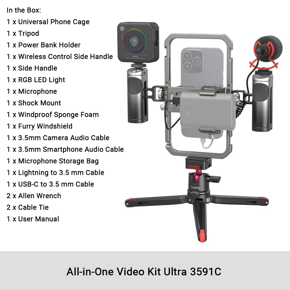 All-in-One Video Kit Ultra /Pro/Basic/ Classic Kit for Phone Photography