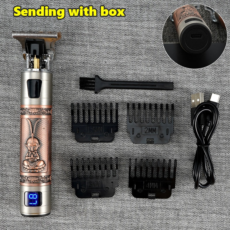 Vintage T9 Electric Hair Clipper Hair Cutting Machine Professional Men's Electric Shaver Rechargeable Barber trimmer for men USB