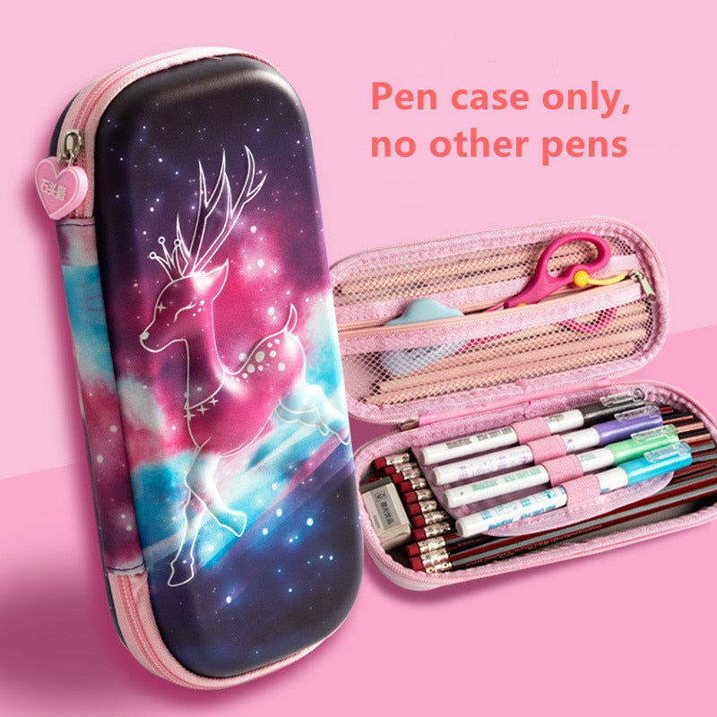 3D Unicorn EVA cute pencil box School student