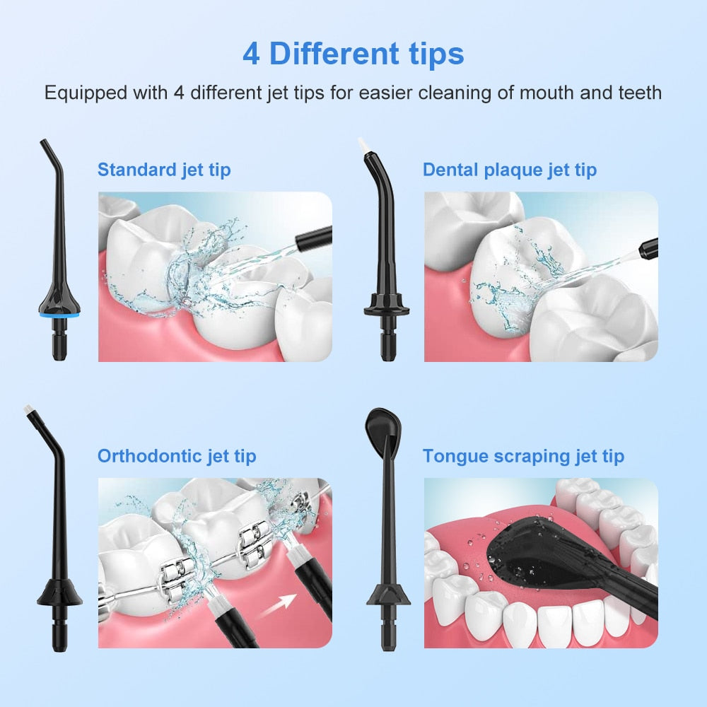 INSMART Oral Irrigator Dental Water Flosser Teeth Whitening Waterproof Portable Dental Water Jet Floss 300ML Teeth Cleaner