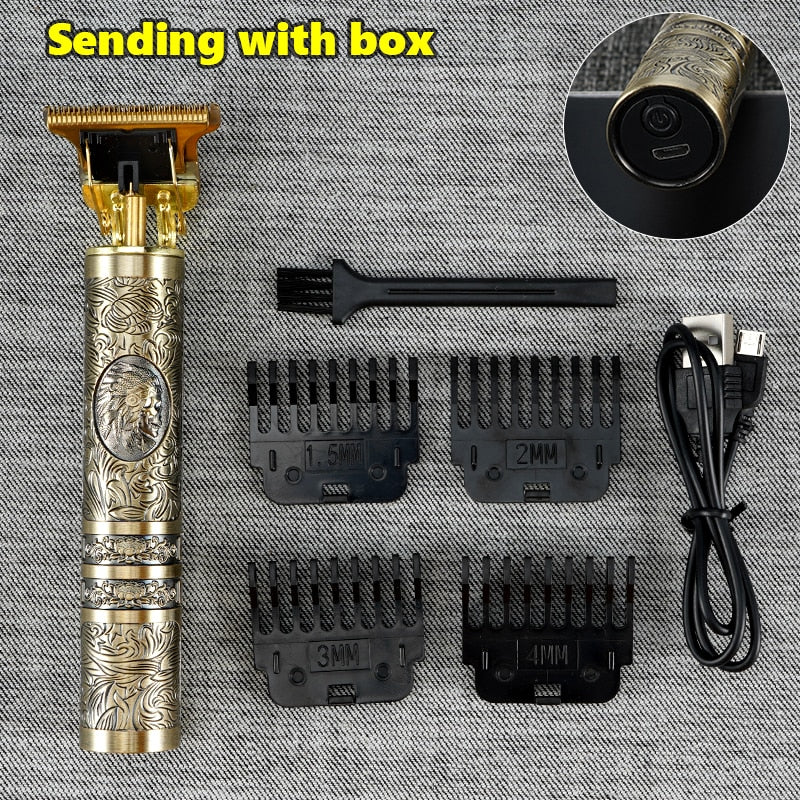 Vintage T9 Electric Hair Clipper Hair Cutting Machine Professional Men's Electric Shaver Rechargeable Barber trimmer for men USB