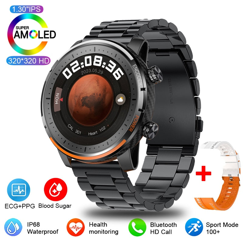 Non-invasive BLood Glucose Smart Watch ECG+PPG Thermometer Health Watch