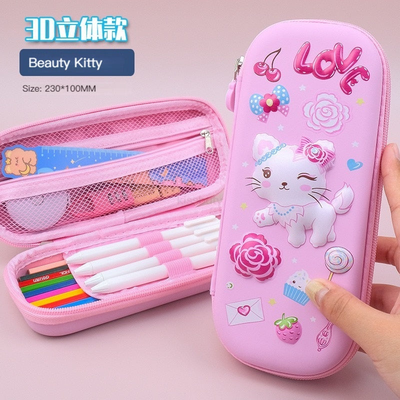 3D EVA Large Capacity Pencil Case Pen Holder Cute Cartoon