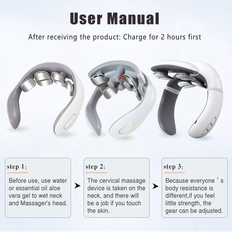 Neck Massage Intelligent Charging Heating Hot Pressing Magnetic Pulse Fashion Multi User Usage Portable Pulse Neck Massager