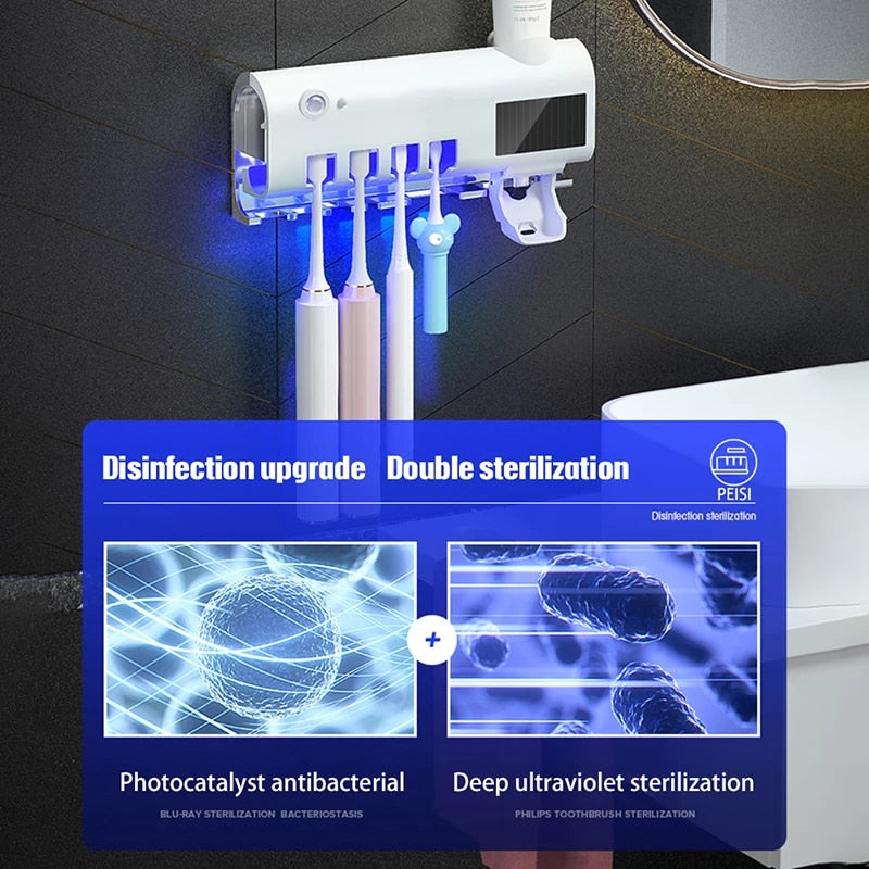 Toothbrush UV Sterilization Holders Wall-mounted Electric Toothpaste