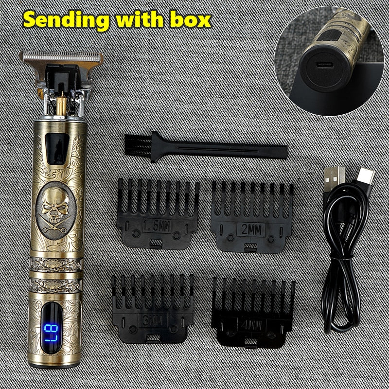 Vintage T9 Electric Hair Clipper Hair Cutting Machine Professional Men's Electric Shaver Rechargeable Barber trimmer for men USB