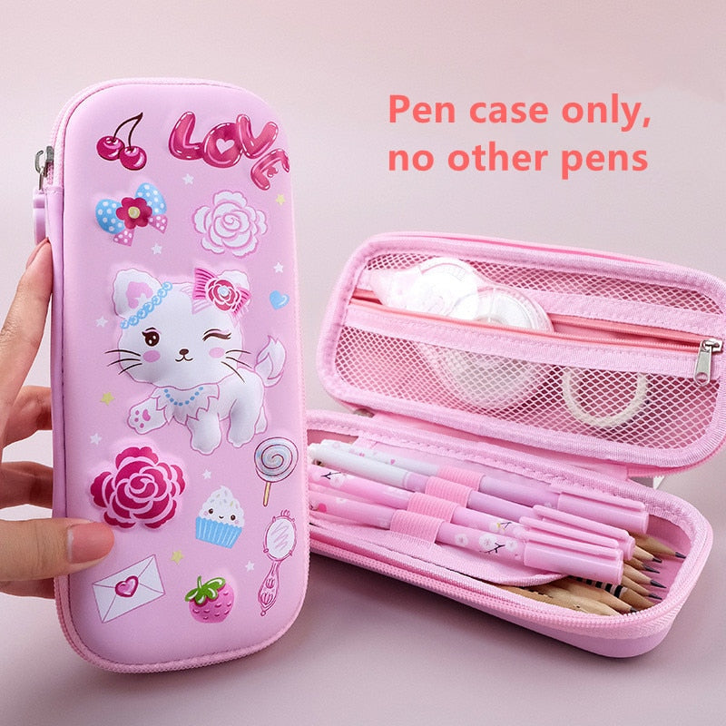 3D Unicorn EVA cute pencil box School student