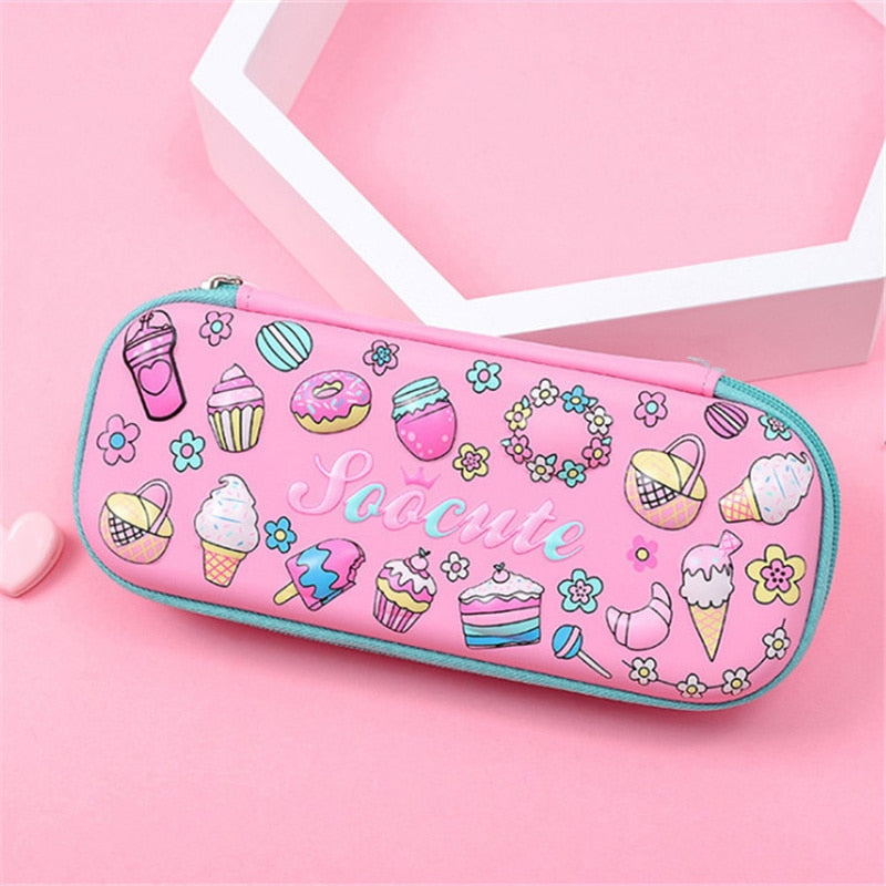 3D Unicorn EVA cute pencil box School student