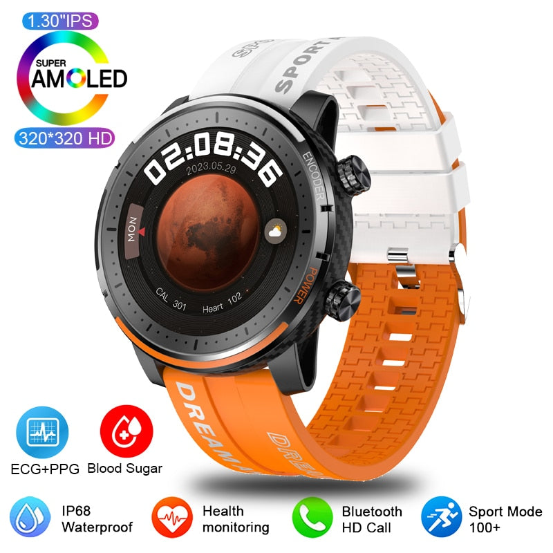 Non-invasive BLood Glucose Smart Watch ECG+PPG Thermometer Health Watch